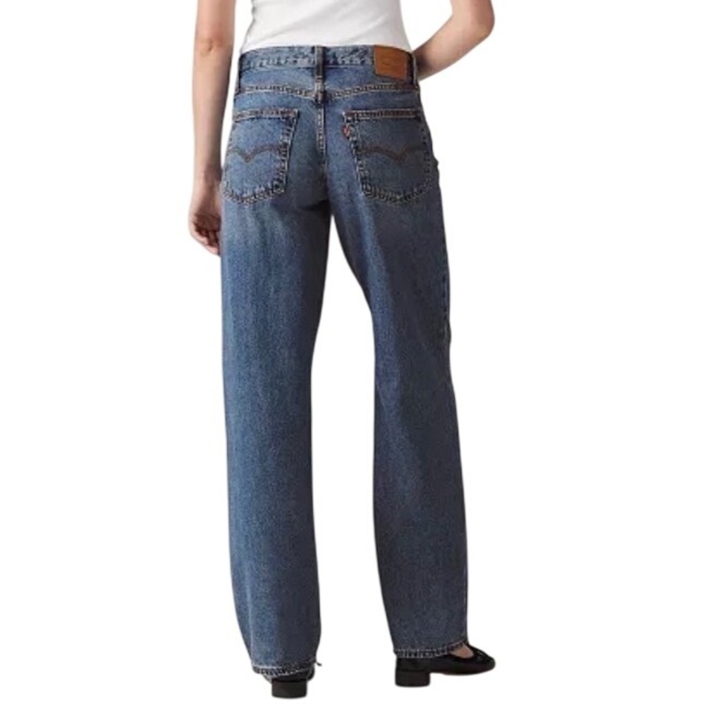 Levis Baggy Dad Jeans Womens 27 Medium Wash Blue Straight Leg Relaxed Fit Denim - Picture 8 of 8